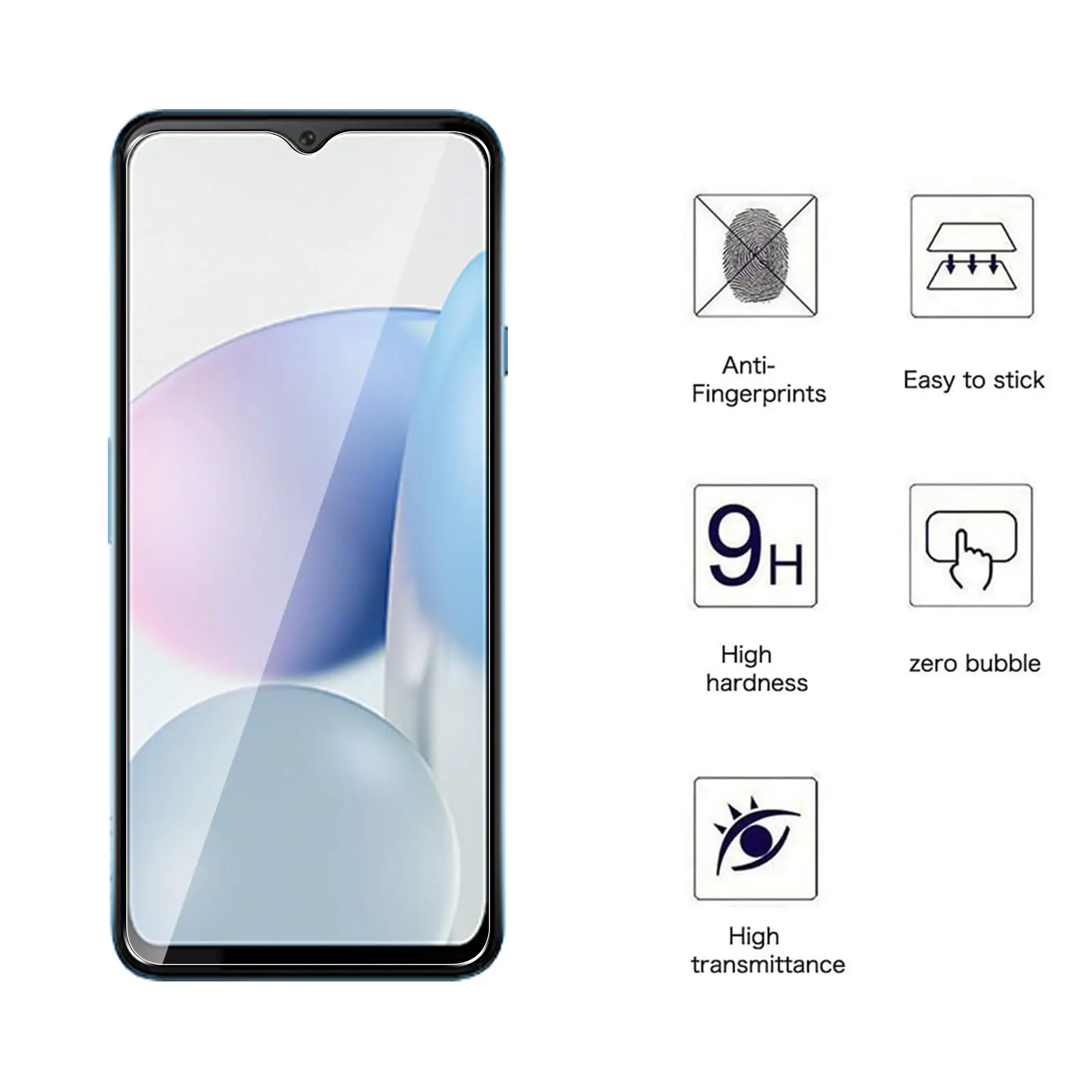 Ultra-Clear Tempered Glass Screen Protector - High Aluminum 9H Hardness, Case-Friendly Design