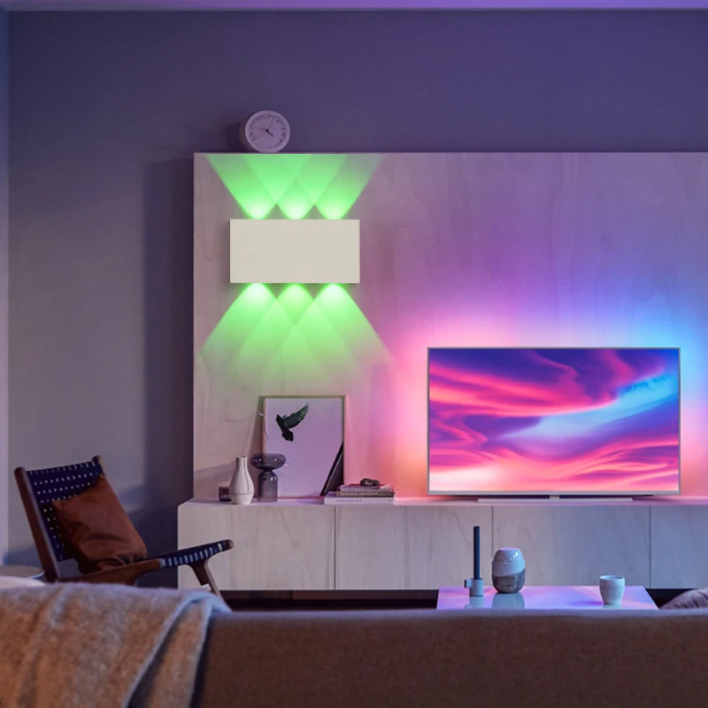 리모컨 RGB 다채로운 터치 디밍 LED 벽 램프, 가정용 배터리, 침대 옆 휴대용 야간 조명