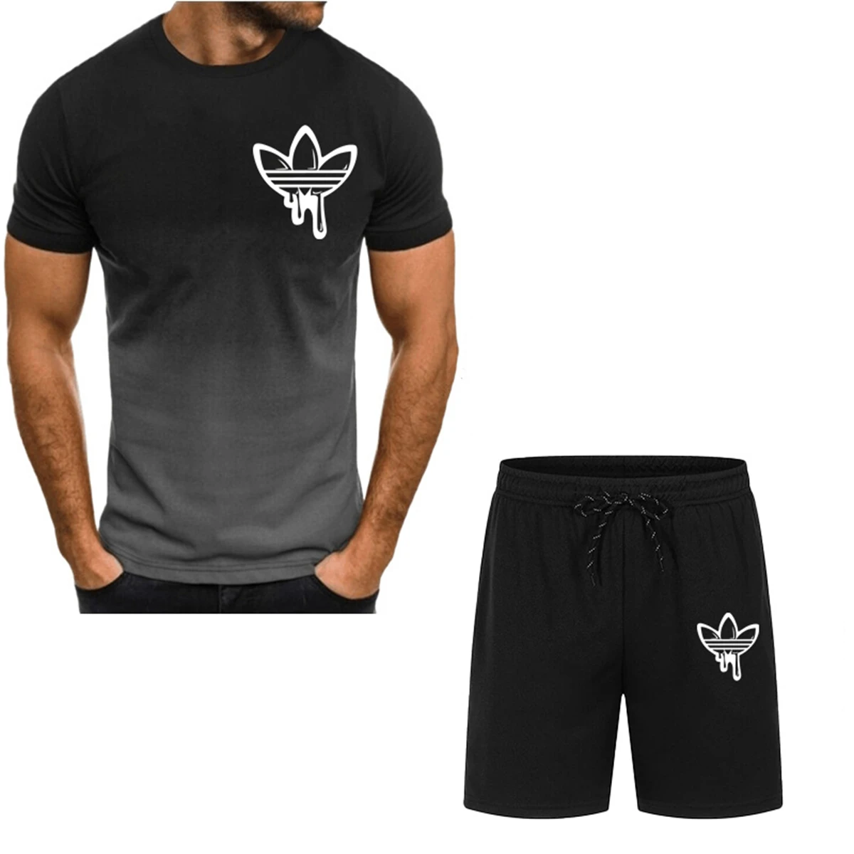 2024 Fashion Men's Tracksuit Short Sleeve T-shirt and Tracksuit shorts Summer Casual Jogger Suit Men's two-piece suit