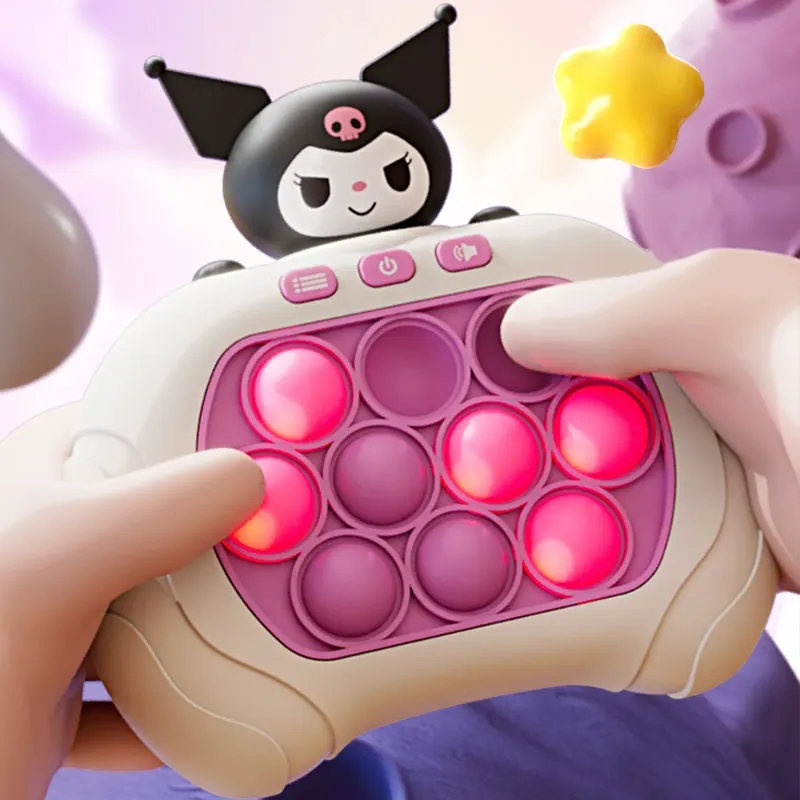 Sanrio Hello Kitty Kuromi Pop szybkie Push bąbelki automat do gier dla dzieci kreskówki zabawne zabawki do wyciskania pieprzyka prezenty dla dzieci