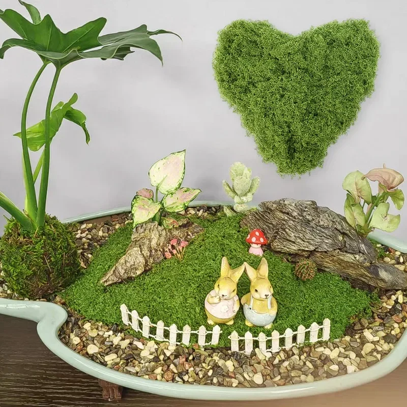 4 Tappeti Di Muschio Artificiale Verde 15,6x15,6 Cm - Piante Finte Per Decorazioni Fai Da Te - 4