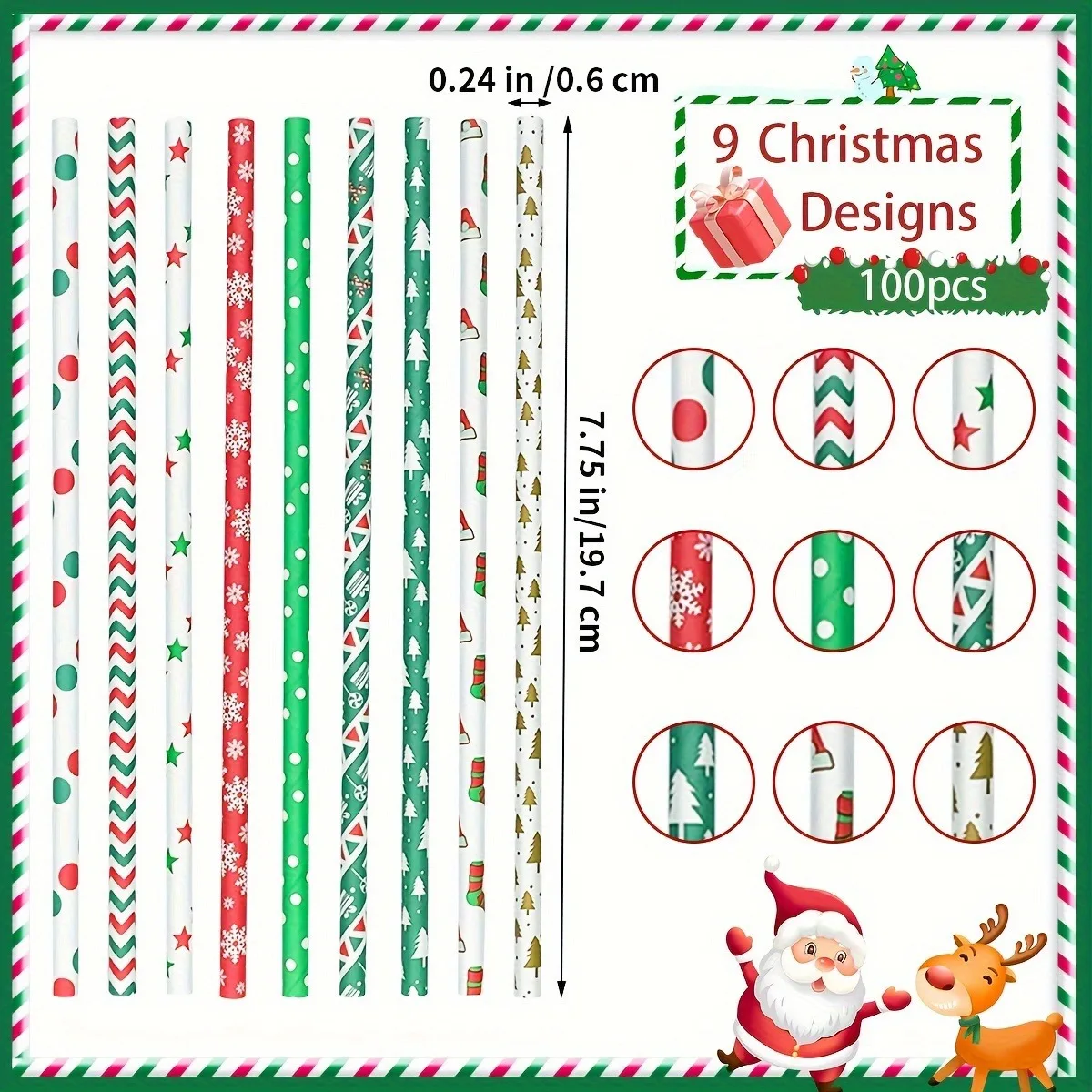 disposable Christmas paper straws 5000pcs mixed color bulk high quality for diy decoration party picnic source factory