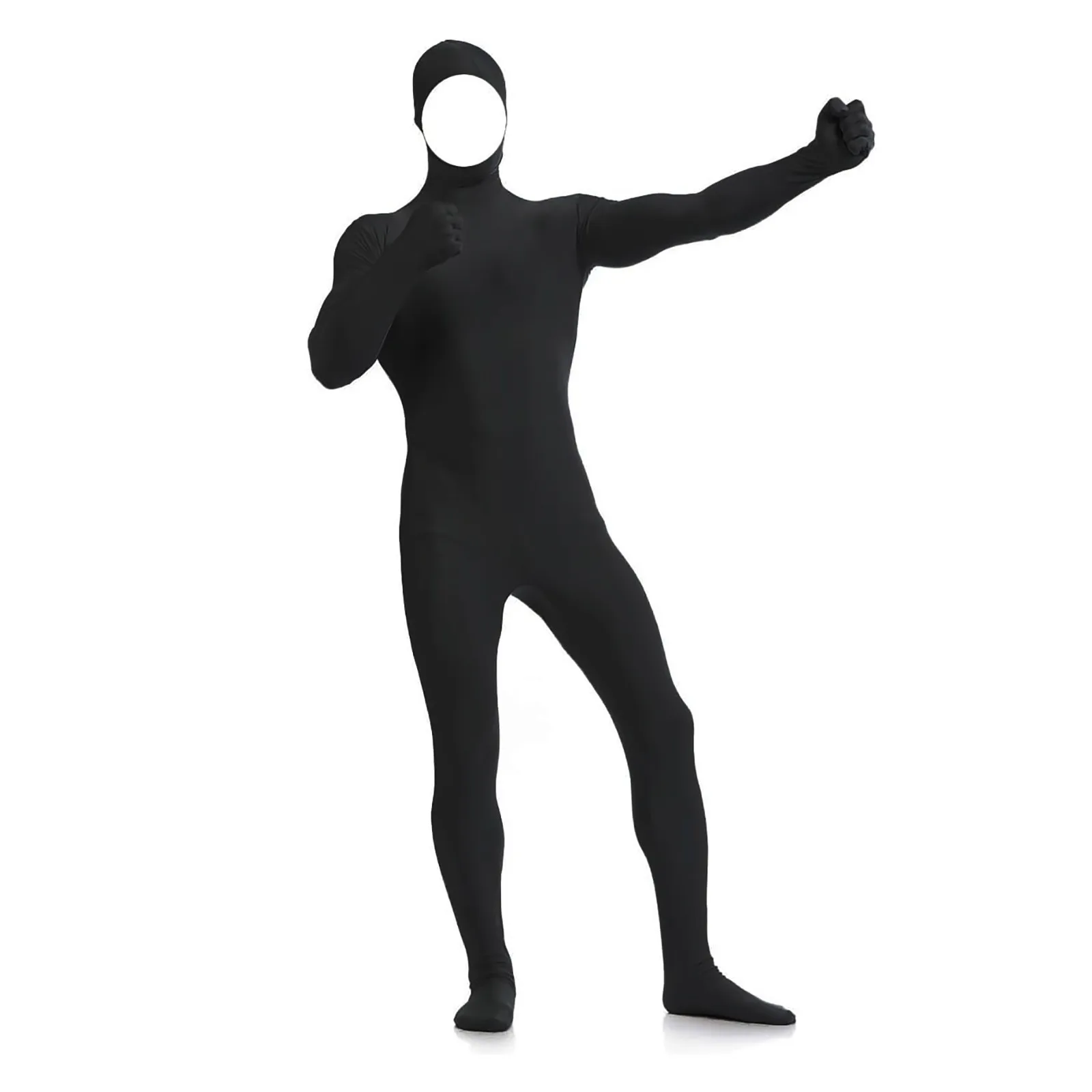 Halloween Stage Plus Size Skin Tight Full Body Zentai Custome Ninja Invisible Cosplay Adult Kids Spandex Second Suits Bodysuit