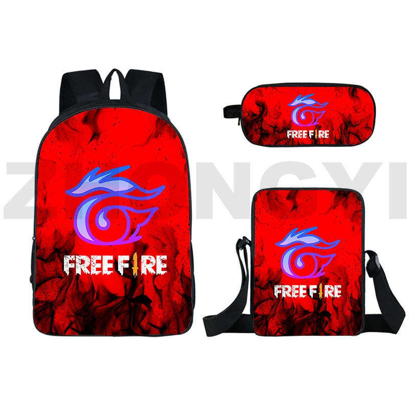 Mens 3D Print Free Fire Garenna Zaino Harajuku Classic Game Free Fire Zaini 3 Pz/Set Adolescenti Ragazzi Ragazze Cartoon School Bags