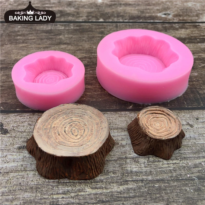 

Large and small stump mold simulation plant mold chocolate plug-in decorative fondant mold