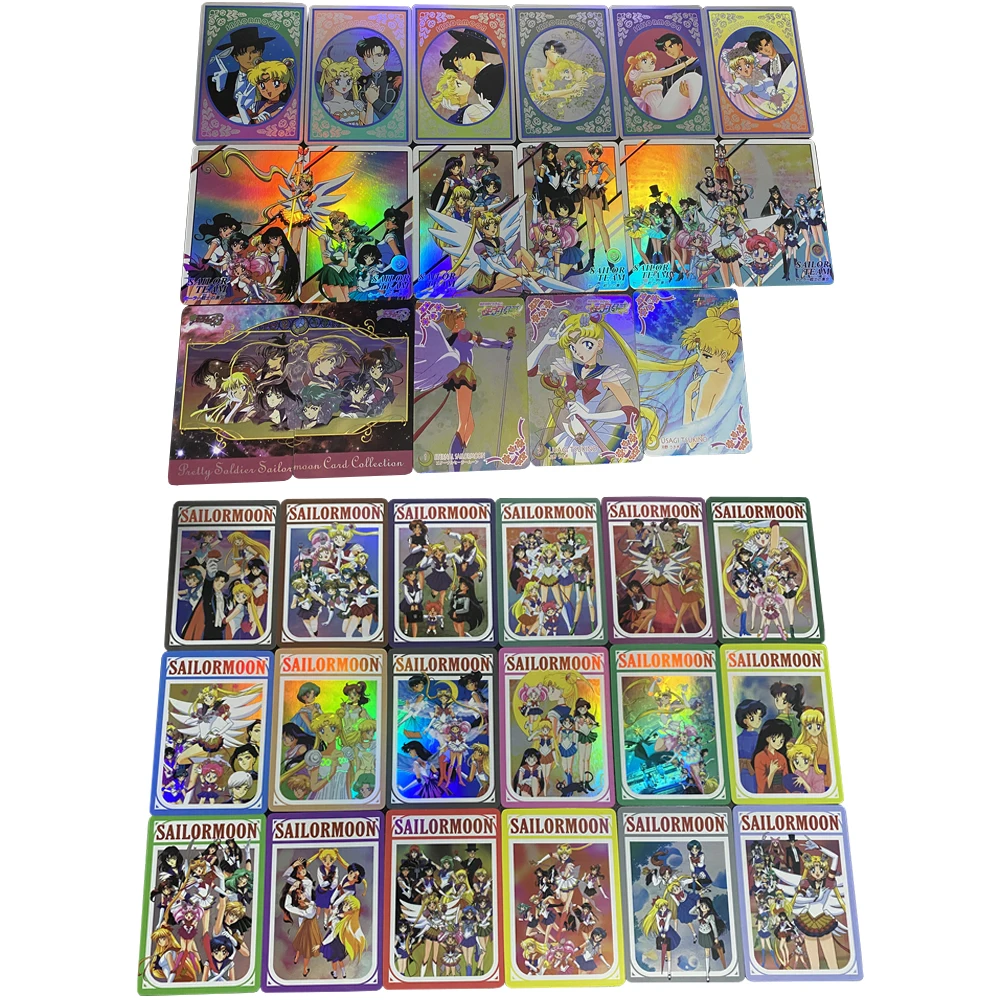 

Diy 35Pcs/set Tsukino Usagi Flash Cards Aino Minako Hino Rei Chiba Mamoru Kawaii Game Anime Collection Cards Gifts Toys