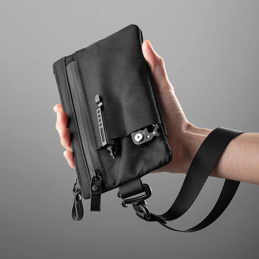 Zip Clutch with Wristband, Passport Holder Zipper Wallet and EDC Carrier - Weatherproof and RFID Blocking - 3 External Slots