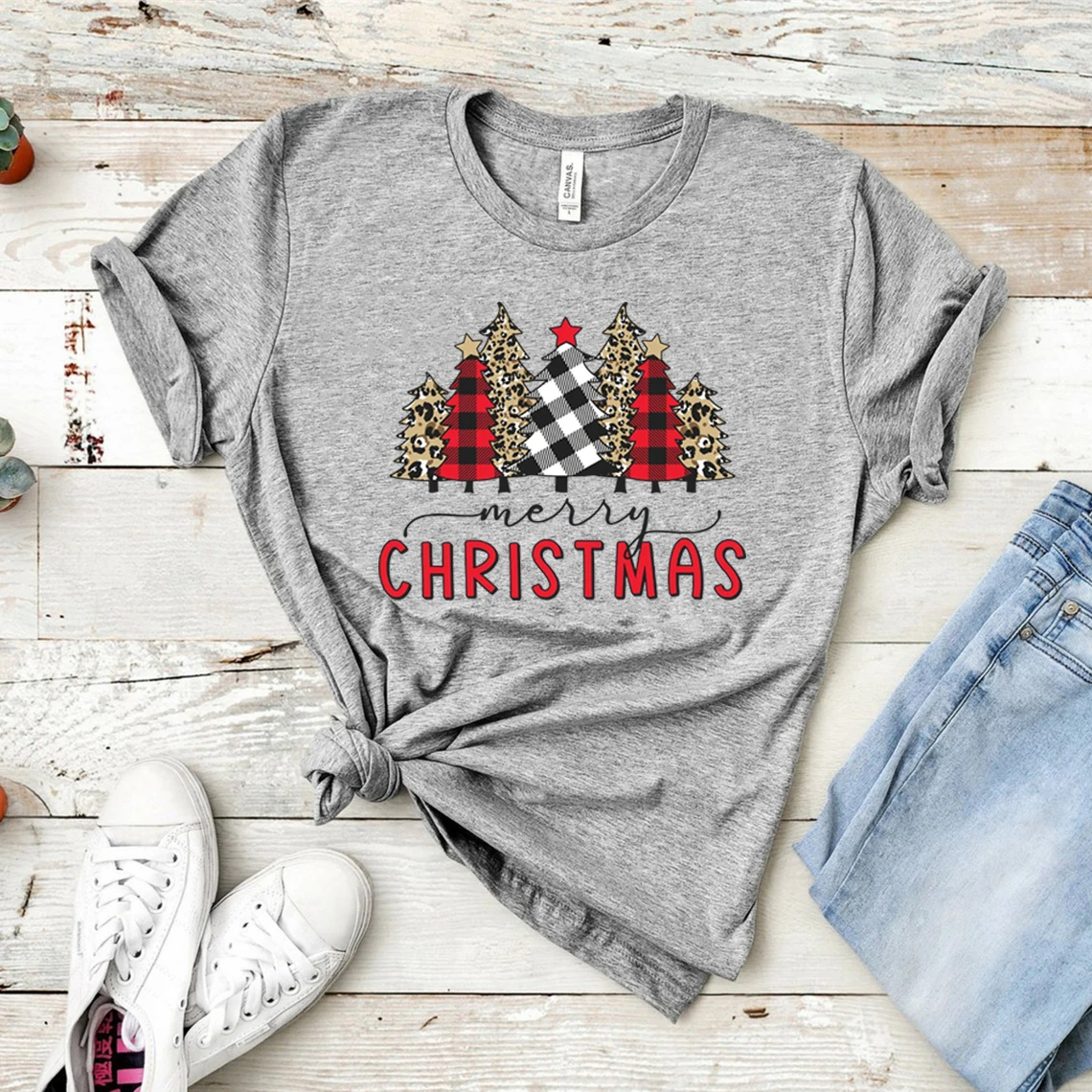 Kerst Shirts Voor Vrouwen Vrolijk Kerstfeest Luipaard Boom Grafische T-shirts Korte Mouw Xmas T-shirts Vakantie Tops, groen-A, XXL