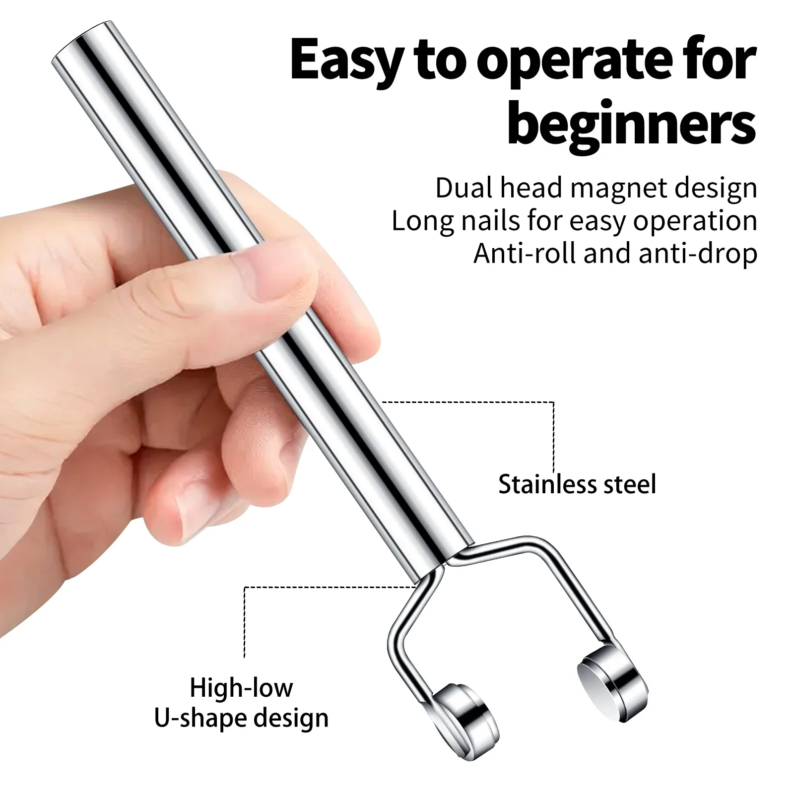 Nail Art Cat Eye Glue Magnet 3 in 1 Y Cat Eye French Magnet Large Cylinder Nail Tools Multifunctional Magnetic Stick