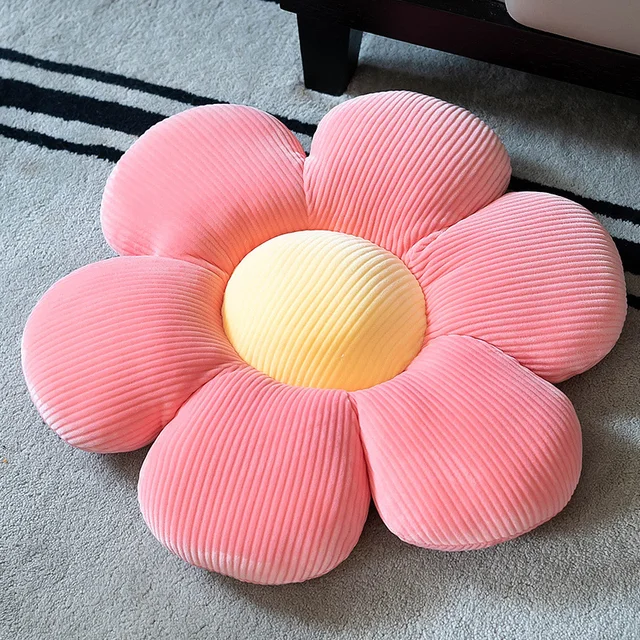Coussin de fleur à Six pétales en peluche, décor de chambre Girly, réglage de tournesol pour enfants, oreiller de siège de chambre à coucher, baie vitrée, fleur rose 3