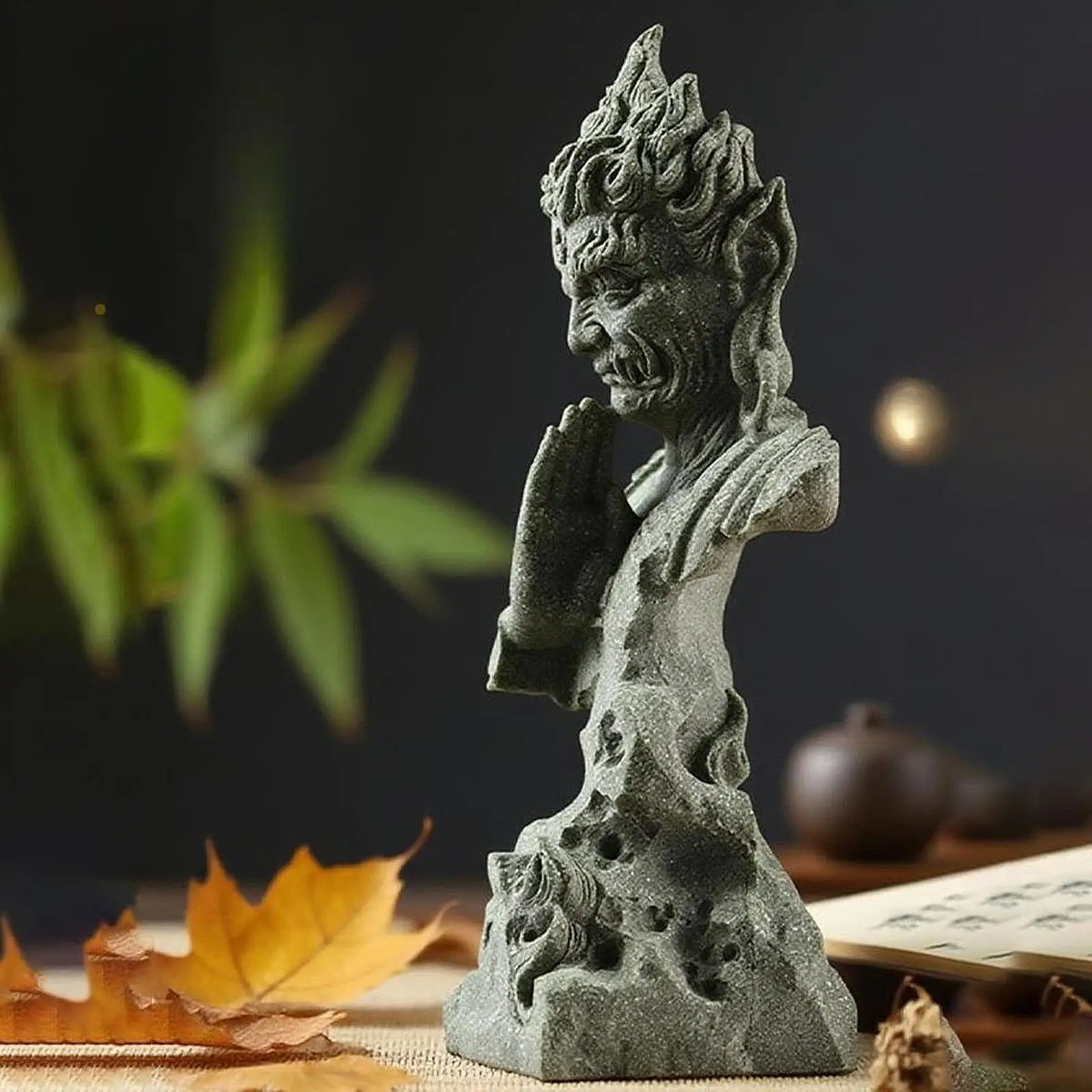 Buddha Statue Decorative Gift, Home Decor Sculpture, Tabletop Decoration Desktop Figurine for Desktop Office Bedroom Cabinets