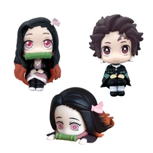 

6.5cm Anime Demon Slayer Kimetsu No Yaiba Figure MH Look Up Kamado Tanjirou Kamado Nezuko Action Figure Model Doll Toy Kid Gift