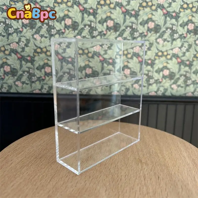 

Dollhouse Mini Bookcase DIY Transparency Cake Cabinet Miniature Items Commodity Shelf Dolls House Furniture Scene Accessories