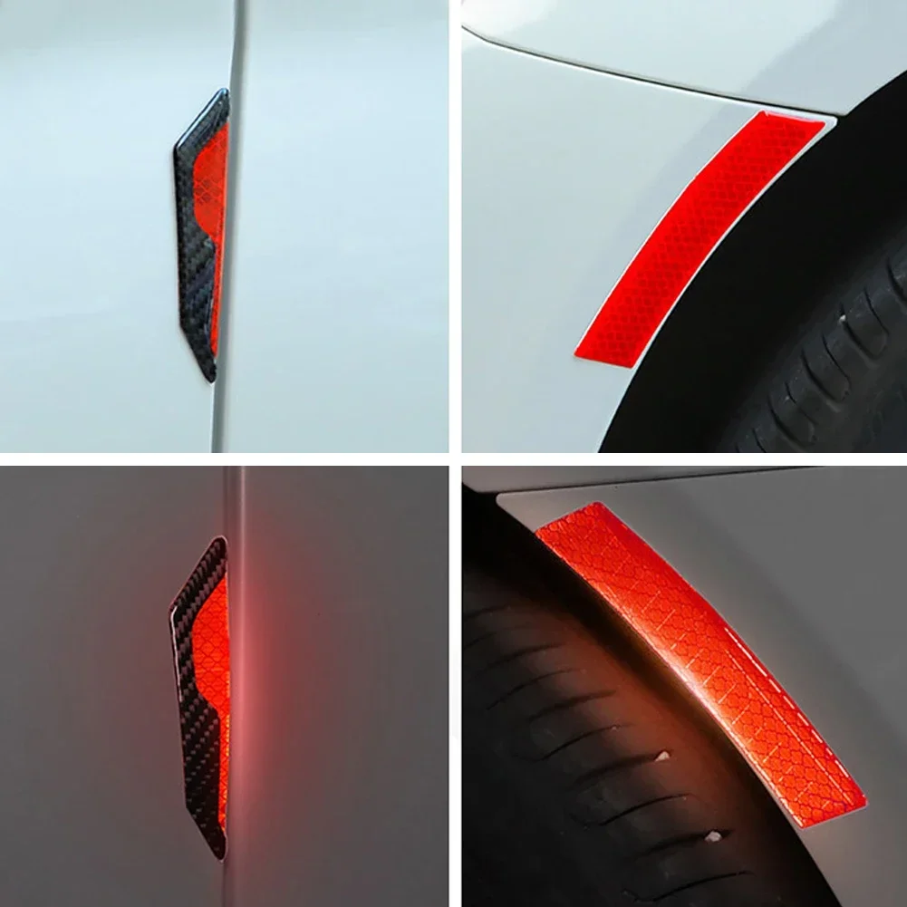 Car Door Anti-Collision Strip Reflective Warning Stickers 4PCS