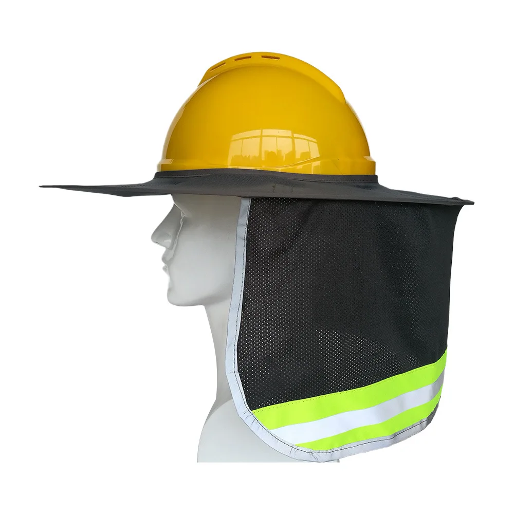 Safety Hard Hat Sun Shade Neck Protection High Visibility Sun Neck Shield  Full Brim Mesh Outdoor Construction Men