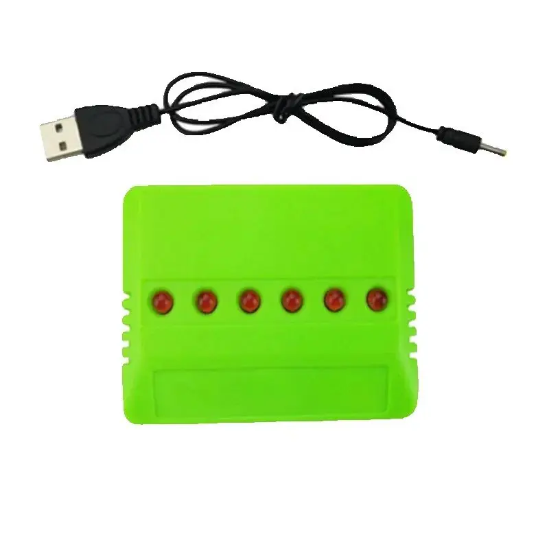 Chargeur équilibreur USB 6-en-1 pour drones Syma X5C, X5HC, H107L, détail des ports et câbles