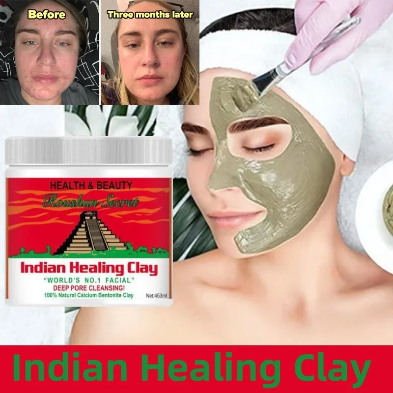 Indian Healing Clay Deep Pore Cleansing Facial Mask Moisturizing Oil Control Acne Treatment Mask Powder for Face Women Skin Care 230v british standard hot air gun rubber stamp convex powder embossing powder heat shrinkable sheet handmade clay making tool