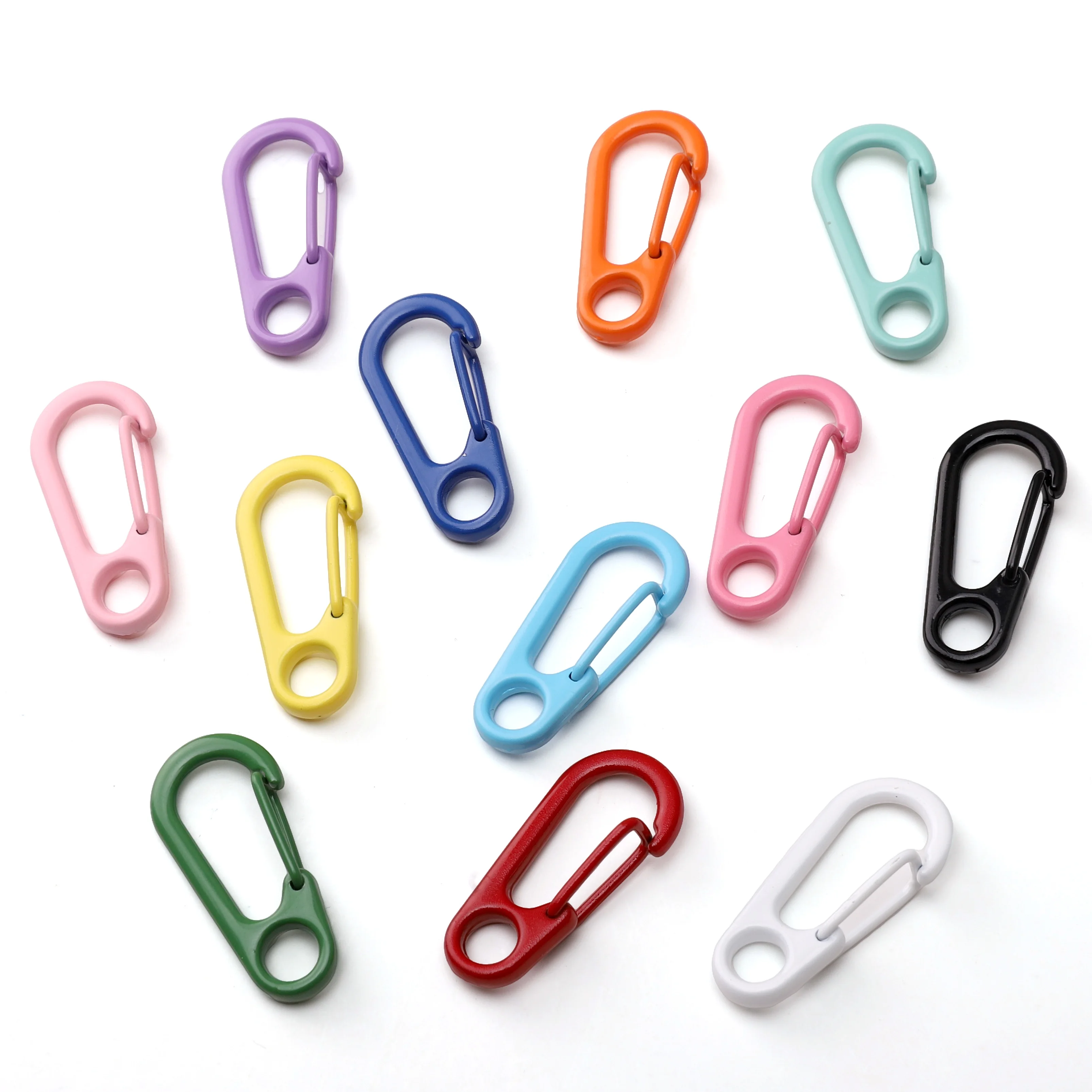2–10 Stück bunte Schlüsselanhänger-Federverschlüsse aus Legierung, Karabiner und Haken – Rucksack-Verbindungsverschlüsse für DIY-Charms-Zubehör – Detail 7