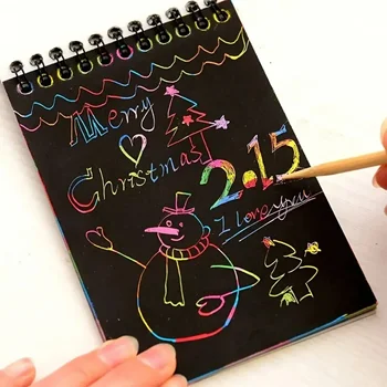 10Sheets Children Scratch Paper Scratching Drawing Painting Papers Creative Scratch Drawing Paper Set Black Scratch It Off Paper 1