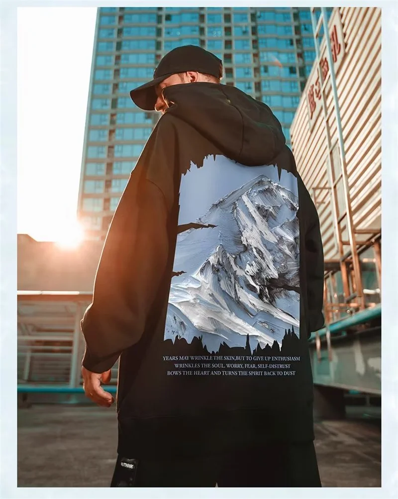 Autumn Snow Mountain Graphic Hoodie 3
