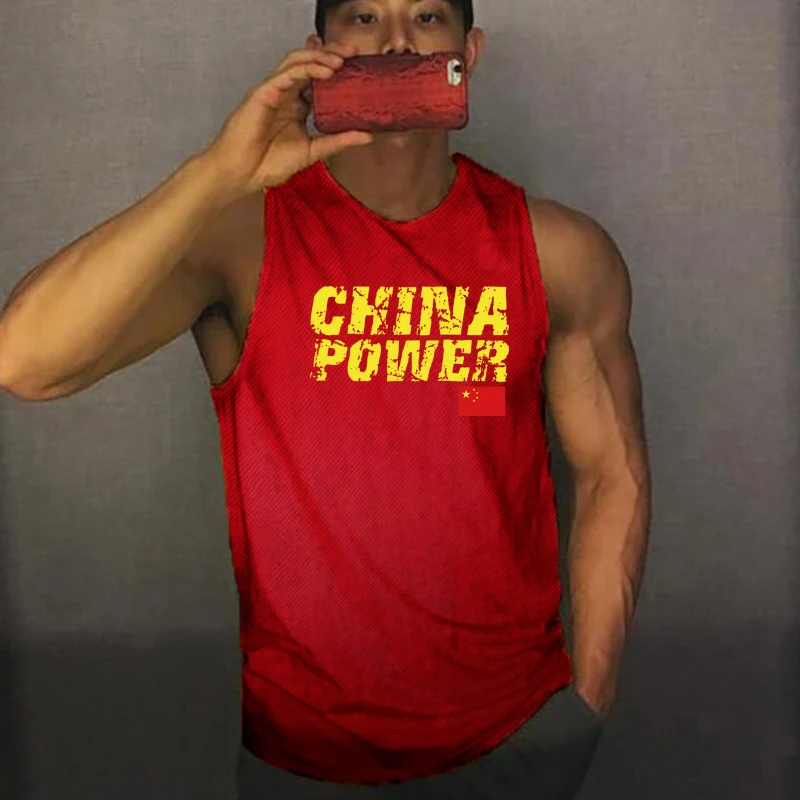 

2022 Men's Gym Mesh Tank tops Fitness Sleeveless shirt Male breathable Vests Bodybuilding Gym Running Vest Men