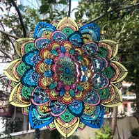 Foldable Rotating Wind Chime 3D Color Wind Chime Mandala Wall Hanging Windchime Decor Outdoor Garden Pendant Create Gift for Kid 1