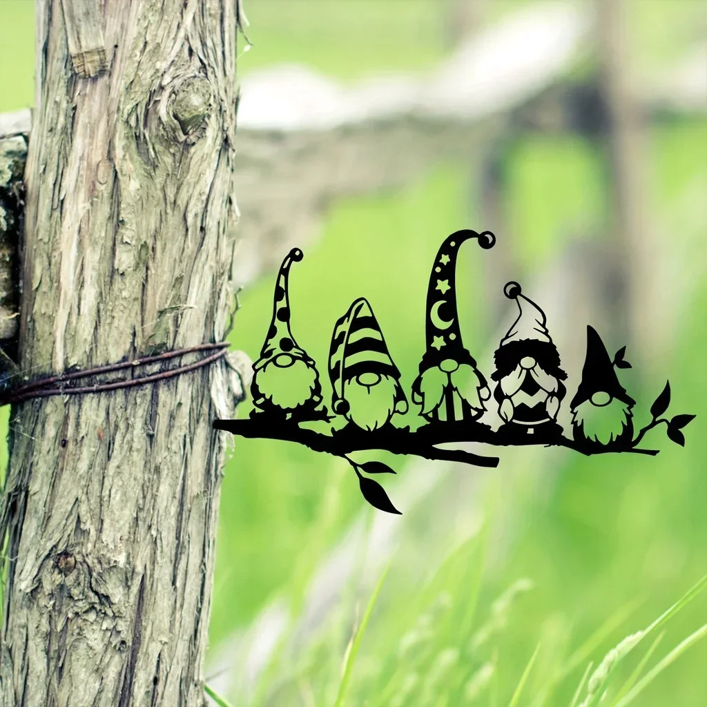 

CIFBUY Decoration Add A Magical Touch To Your Garden Metal Branch Garden Gnome Mushroom Decoration Garden Party Decor Yard Mood