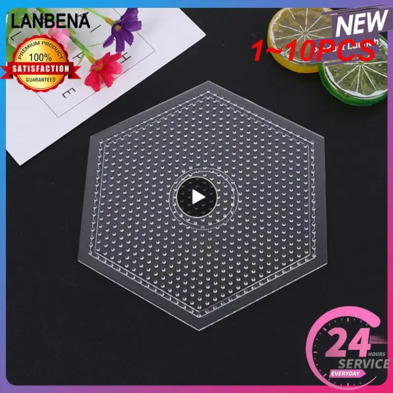 Jigsaw Puzzles Educational Puzzles Beads Toys 1~10PCS 5mm Perler Beads Square Round Hexagon Pegboard 3D Puzzle For Hama Bead Educational Toys for Children