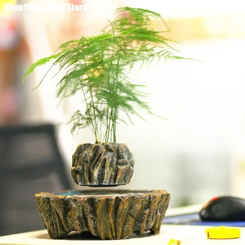 

Pot imitation ceramic resin magnetic suspension flowerpot indoor simple decoration flowerpot ins wind home creative decoration