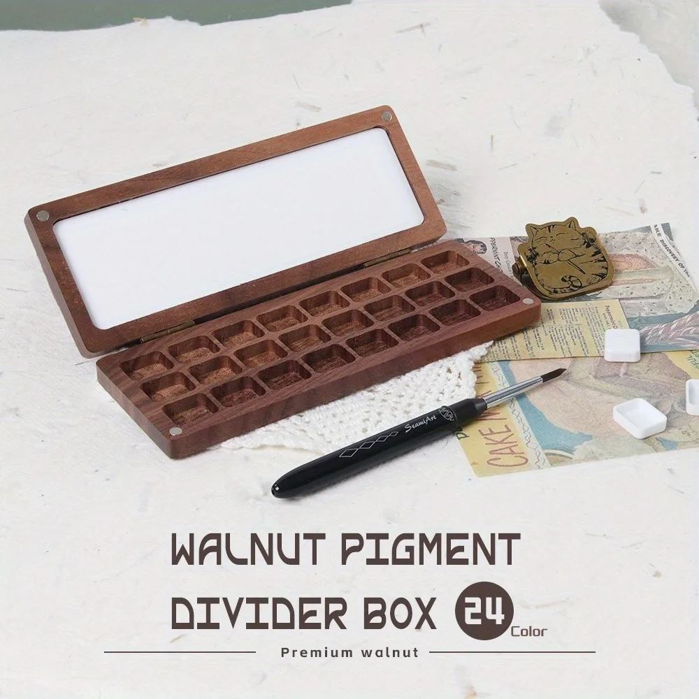 Holz Aquarellpalette Reisekasten Mit 24 Fächern Und Deckel_voghion.com