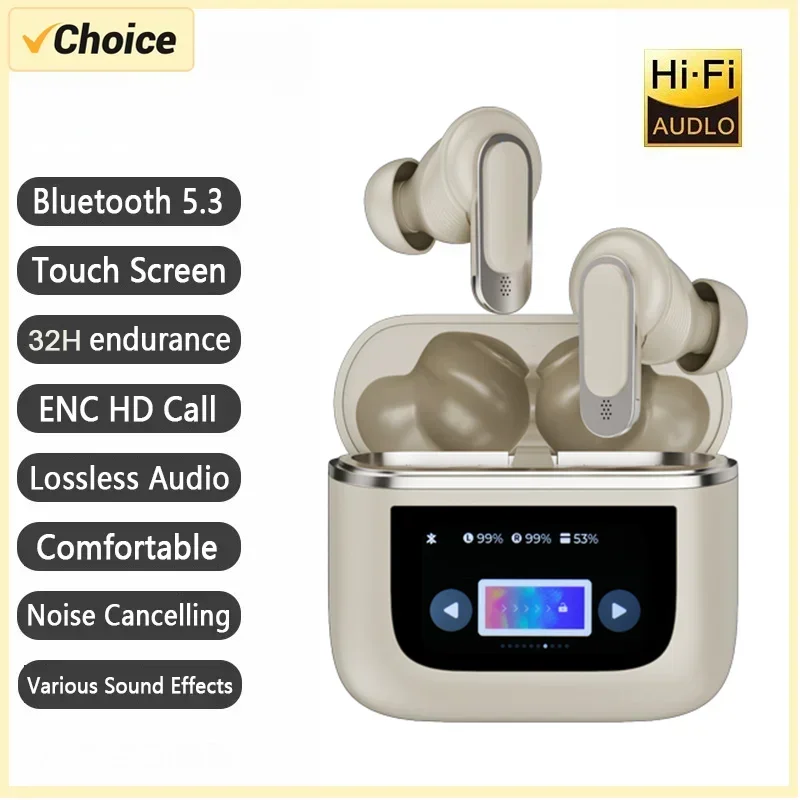 TWS Bluetooth Earbuds ANC Noise Reduction HIFI Sound Touch Control LED Display Battery Indicator Wireless Earphones