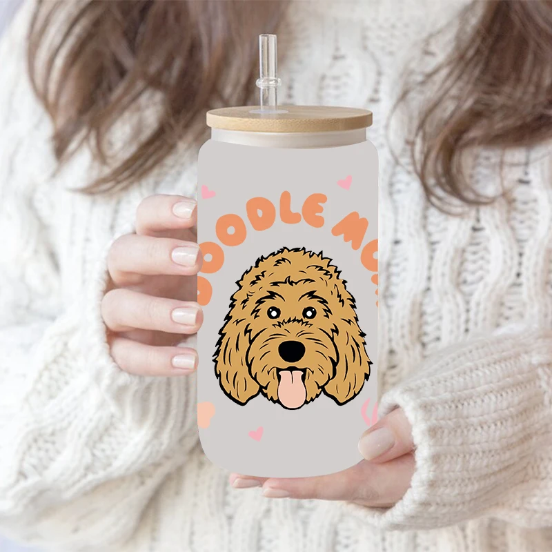 UV DTF Transfer Sticker Animal Dog Cat For The 16oz Libbey Glasses Wraps Bottles Cup Can DIY Waterproof Decals D13700