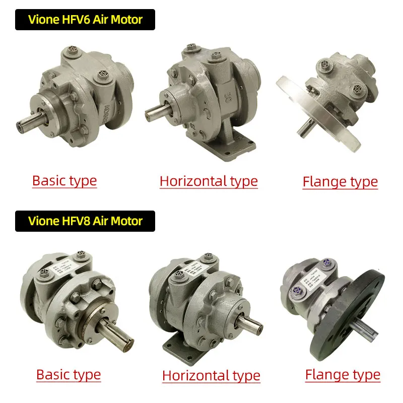 Air Operate Motor HFV6 HFV8 Vane Pneumatic Motor Industry With Gear Small Size And Large Horsepower Air Motor
