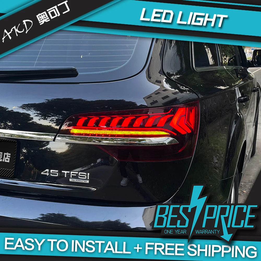 AKD Car Styling Tail Lamp for Audi Q7 Tail Lights 2006 2015 Q7 LED Tail Light DRL Brake Reverse