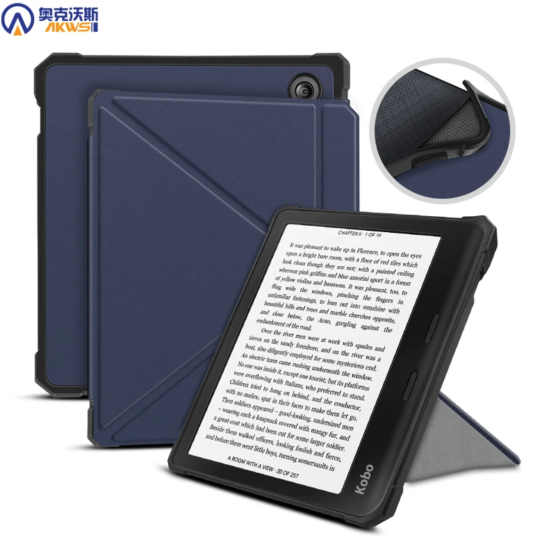 

Origami Case For Kobo Libra 2 7 inch Cover For Kobo Libra 2 N418 Smart Folding Stand PU Leather Capa Magnetic Sleep cover