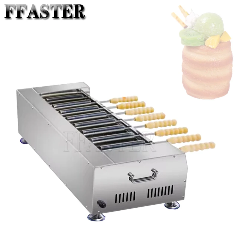 

With 8 Roller Electric Hungarian Chimney Cake Maker Chimney Cake Rolls Grill Oven Machine Waffle Maker Bread Roll Baking Machine