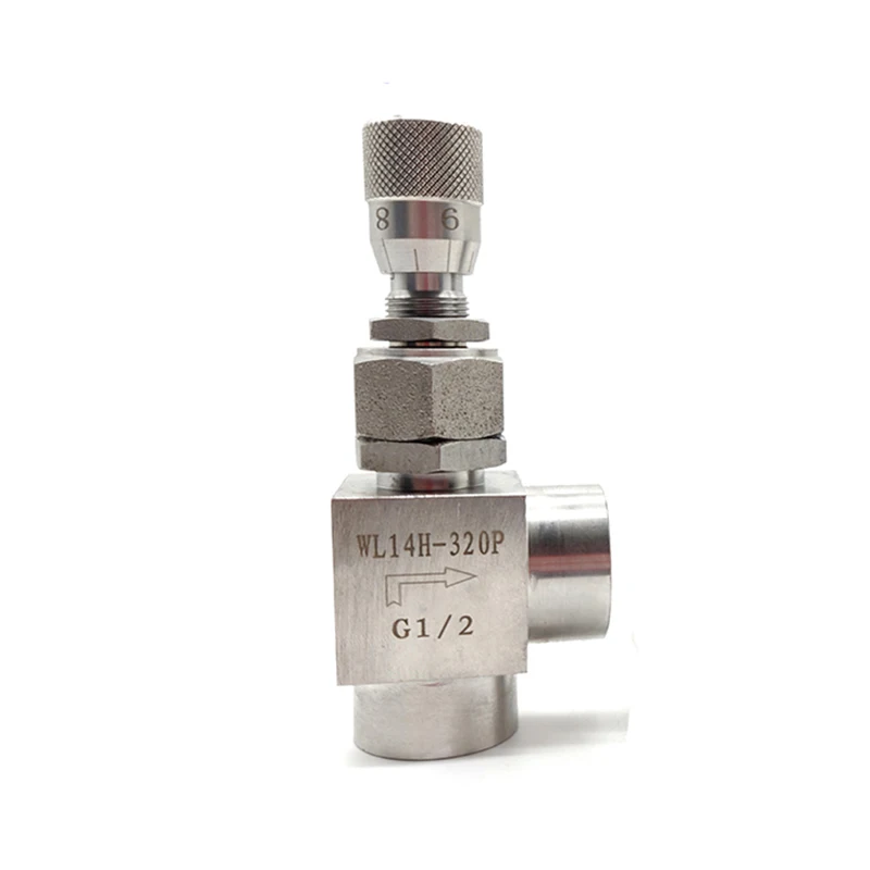 

304 Stainless Steel Right Angle Type Micro regulating valve female thread 1/4" 3/8" 1/2" Micrometering needle valve with scale