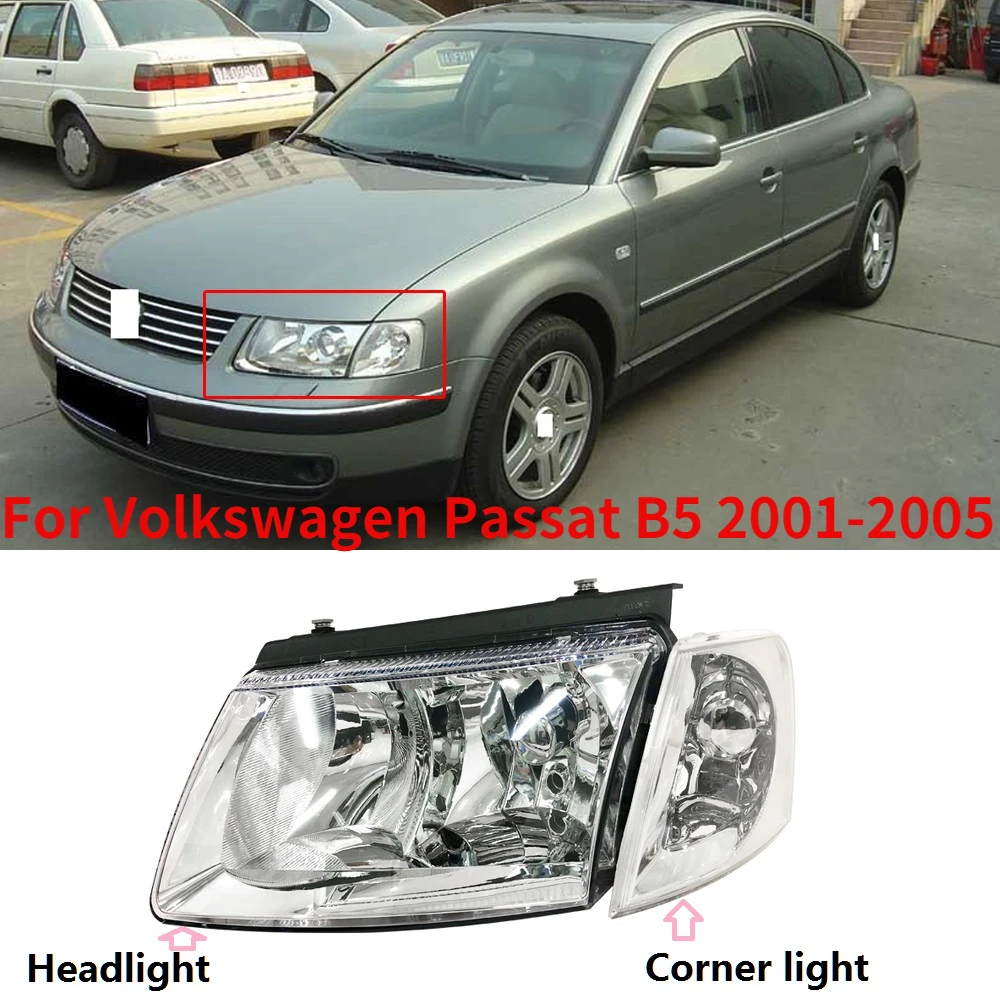 for Volkswagen Passat B5 headlight assembly 2001 2002 20203 2004 2005 Passat  High beam turn signal low beam headlight auto parts - AliExpress