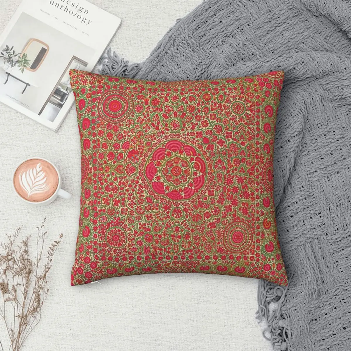 

Vintage Bohemian Suzani Pillowcase Polyester Pillows Cover Cushion Comfort Throw Pillow Sofa Decorative Cushions Used for Home