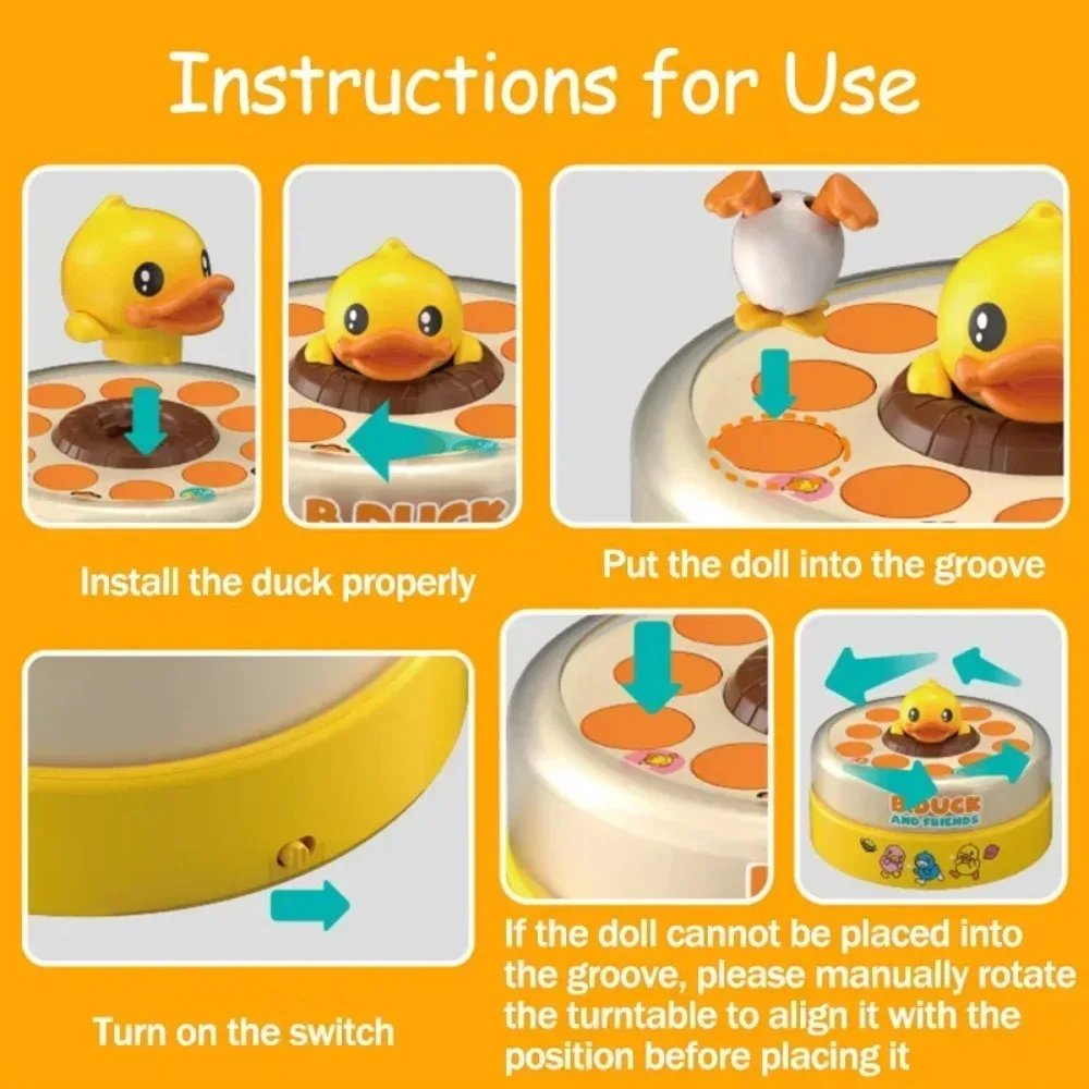Children Bouncing Turntable Concentration Training Puzzle Parent Child Interaction Toy Children Bouncing Yellow Duck Toys 5