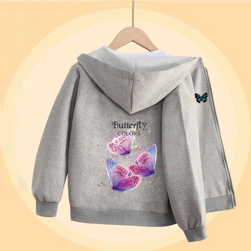 Butterfly Sweet Coat for Girls - Autumn Long Sleeve Fashion Hoodie Sweatshirt