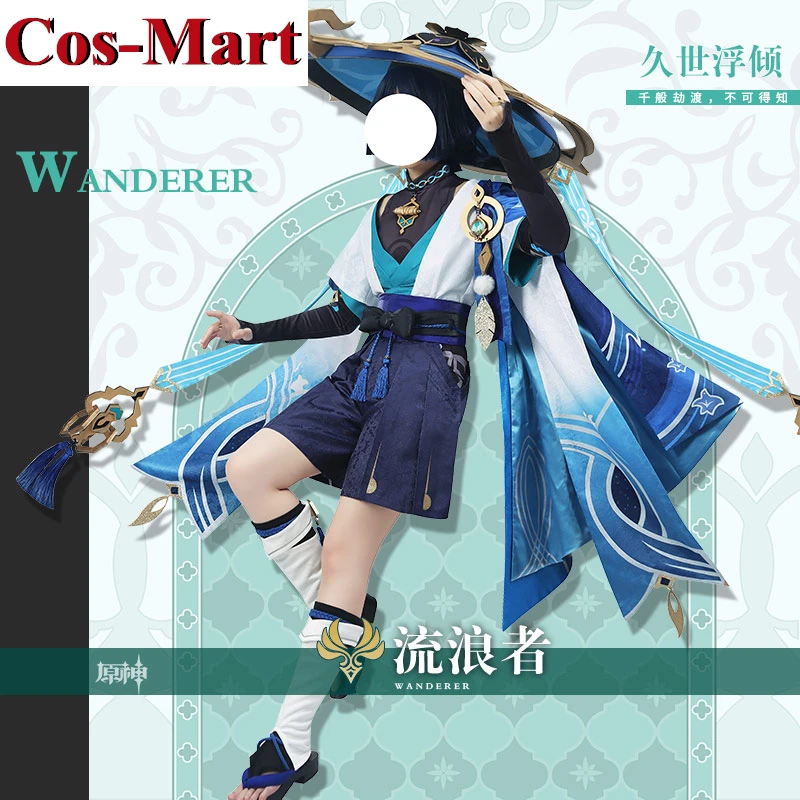 

Cos-Mart Hot Game Genshin Impact Wanderer Cosplay Costume Handsome Combat Uniforms Activity Party Role Play Clothing Custom-Make