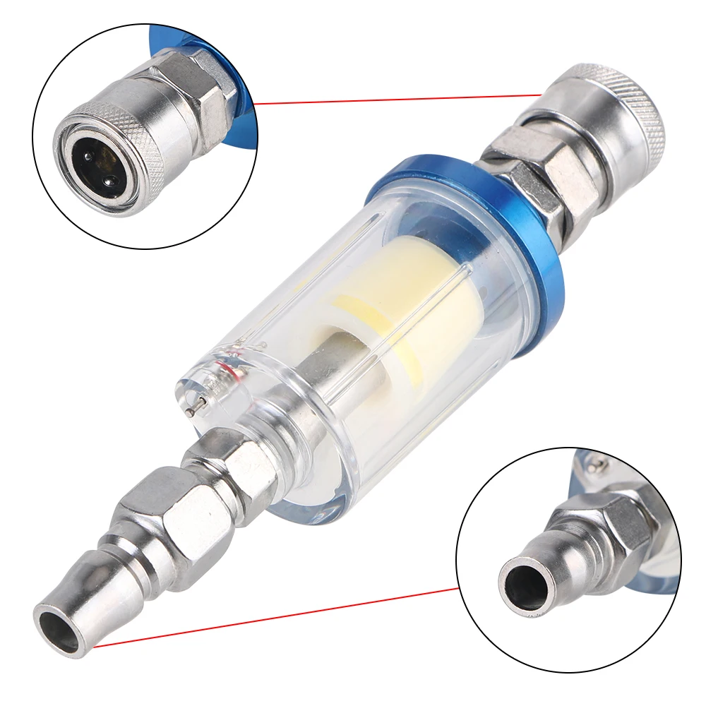 Water Trap Clear Painting Moisture Separator Air Oil Water Separator Filter Kit 1/4 Inch Thread Sprayer Air Compressor Tool 3
