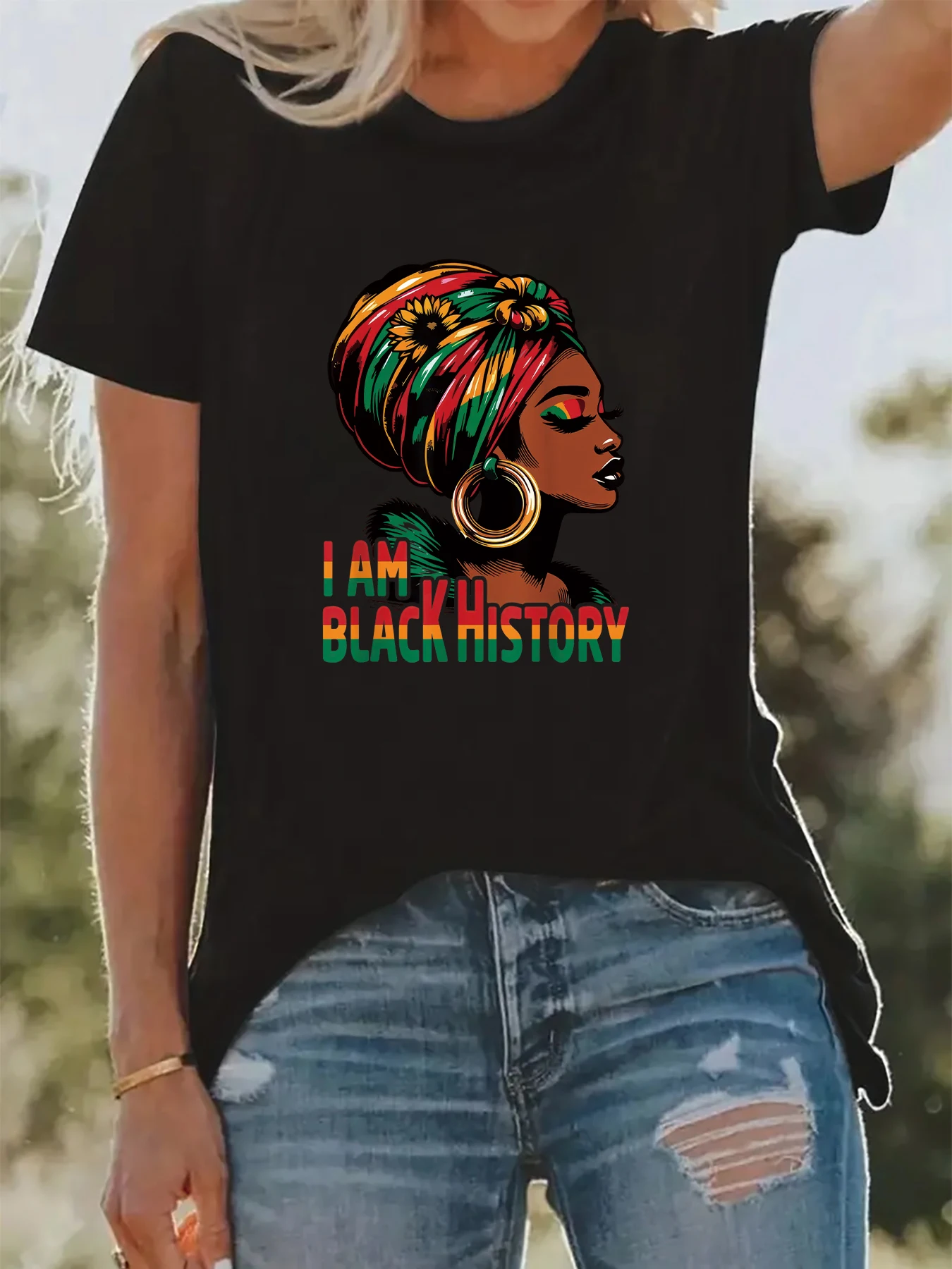 

I am Black History Graphic T-Shirt Women Creativity design Summer Original Noble Girls Bestselling Fashion Tops ladies Shirt