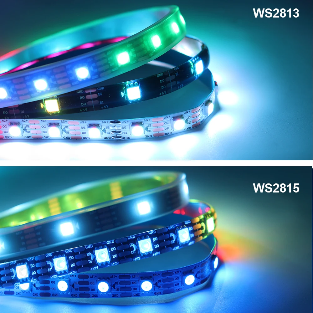 WS2812B WS2811 WS2813 WS2815 30/60/144 leds/m 스마트 픽셀 RGB LED 스트립 WS2812 개별적으로 주소 지정이 가능한 Led 테이프 조명 DC5V 12V