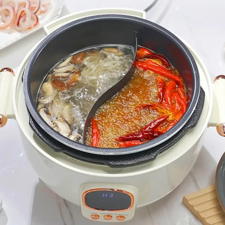 Korean three-grid inner tank electric pressure cooker household rice cooker double-grid multi-functional electric hot pot Yuanya 2