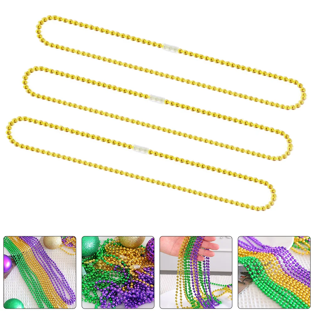 

10pcs Carnival Beads Necklaces Round Beads Necklace Festive Party Beading Necklaces