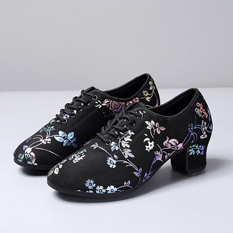 Latin Dance Shoes Tango Salsa Girls Woman Adult Modern Ballroom Dance Shoes Teacher 3.5/5cm Oxford Sneakers women dance shoes salsa dance shoes