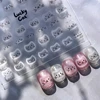 White Halo Dyeing Cat Face Cup Black Orange Toy Umbrella Love Heart Kitty Cake Embossed Relief Nail Art Stickers Manicure Decals 1