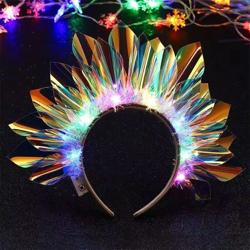 

Light up Headband Glowing Crown LED Laser Hair Band Flashing Headpiece Luminous Crown Nightclub Cosplay Party Headwear Hair